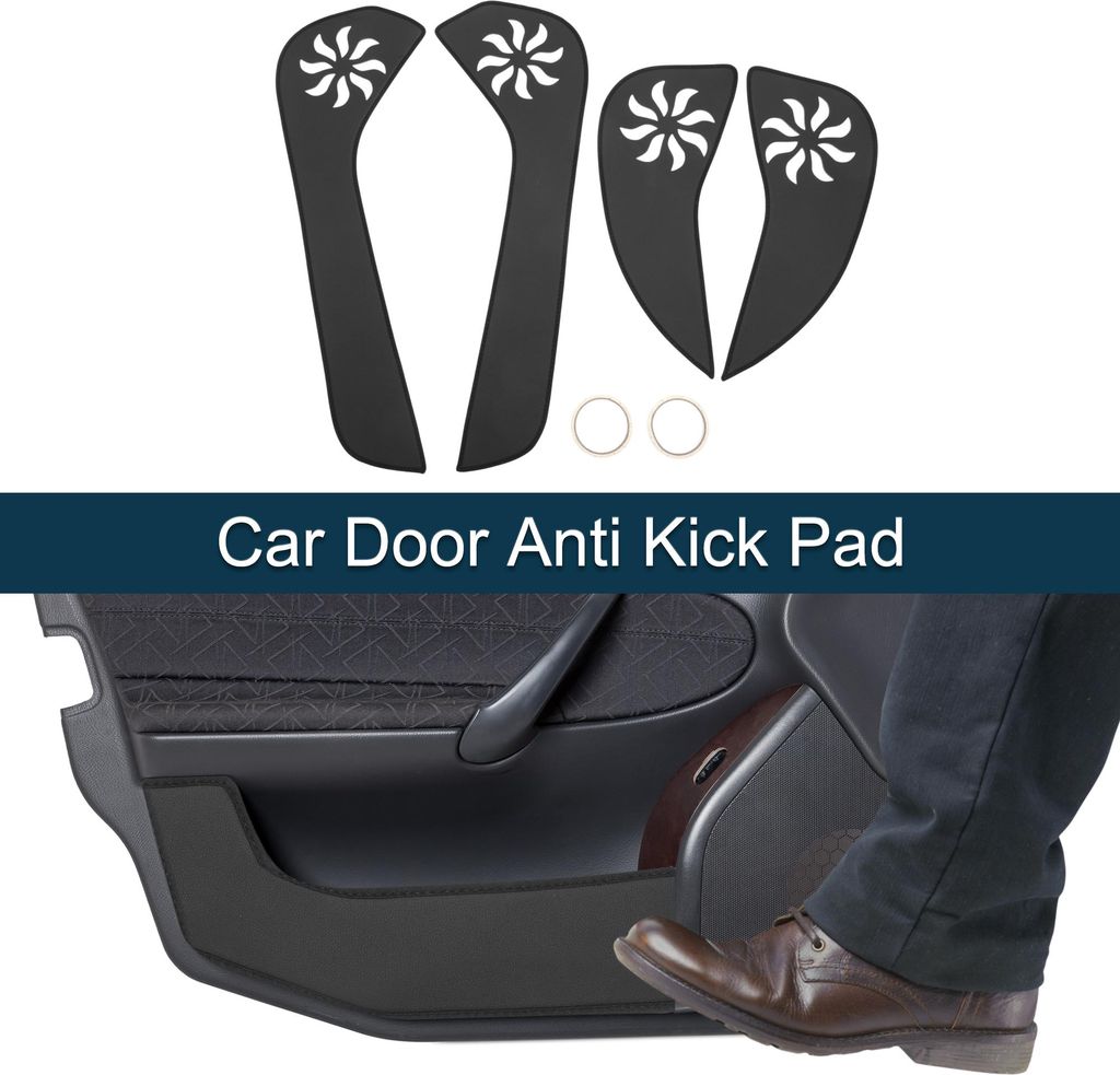 Auto-Tür Anti-Kick-Pad-Aufkleber aus Leder für Toyota Yaris Türkantenschutz Innenzubehör Schwarz 1 Set