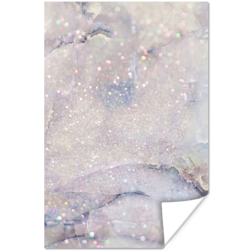 MuchoWow Poster Marmor - Glitter - Blau 120x180 cm - Kunstposter