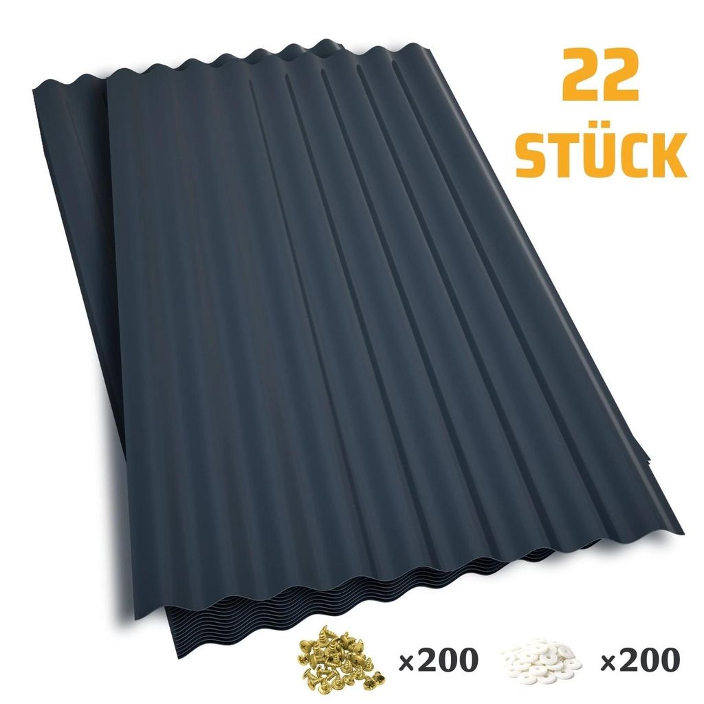 22x Wellplatte 12,47m² Profilplatte PVC Dachziegel Platte Produktbild 