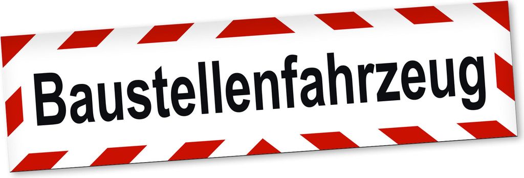 PantherPixel Baustellenfahrzeug Magnetschild Auto Bauunternehmen Magnetfolie Geschenkidee 20 x 5 cm STANDARDFARBFOLIEN