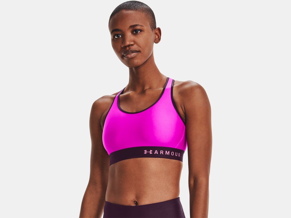 Under Armour Damen Armour Mid Keyhole Heather Sport BH S
