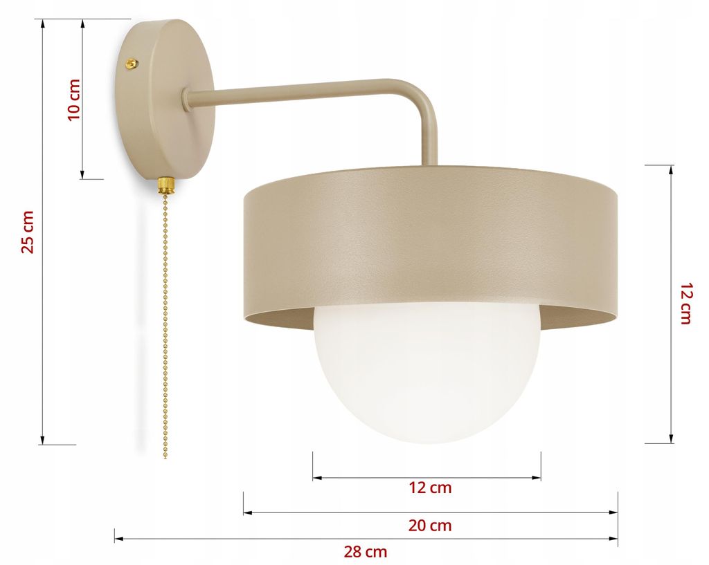 LUXOLAR - LED Wandlampe mit Schalter Beige-Grau G9 15 W - Wandleuchte Innen für Wohnzimmer, Küchen - Wandbeleuchtung, Klassisches Design