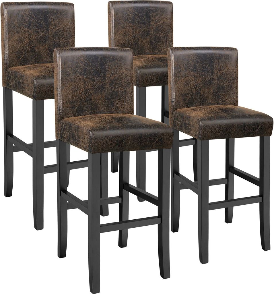 Tabouret de bar en cuir synthétique - marron antique, Lot Image du produit 
