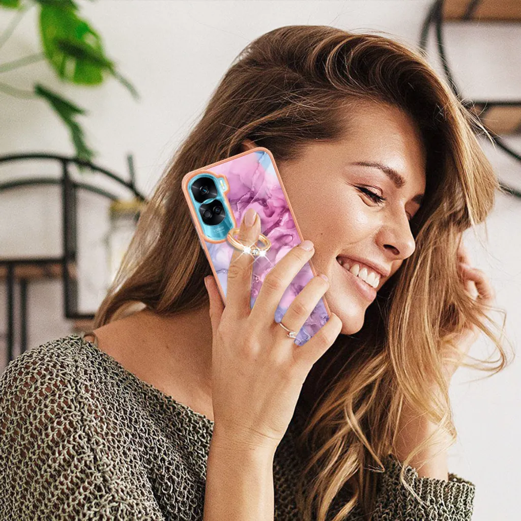 KARTXITAI Natale Cover Compatibile con Honor 90 Lite,Custodia in Vetro Temperato AntiGraffio+con Cornice in TPU con Assorbimento degli Urti e Anti-Graffio-pupazzo di neve+Vetro Temperato