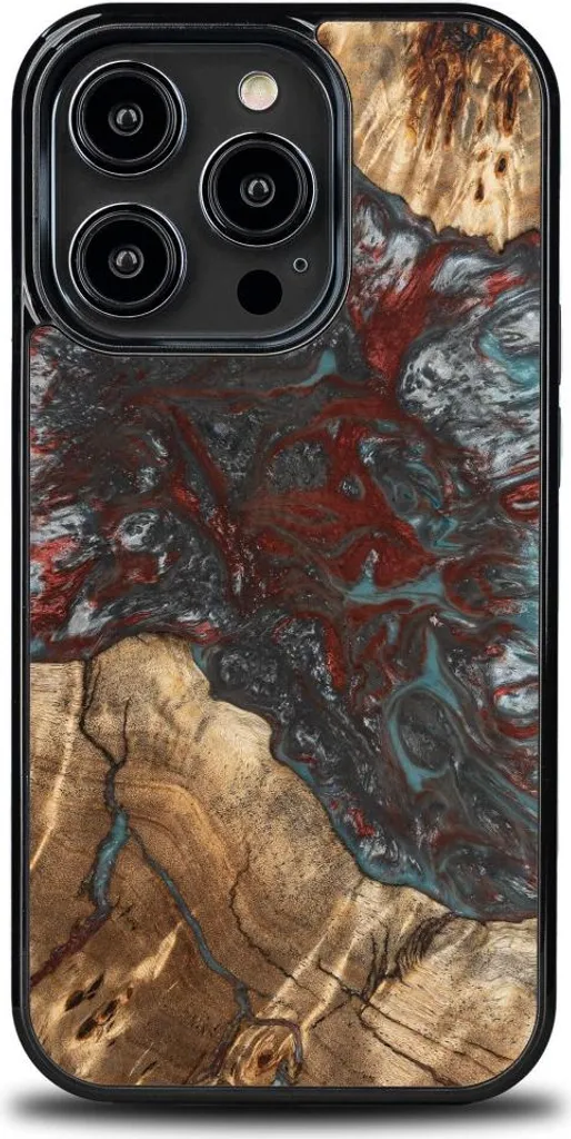 Custodia Artigianale iPhone 15 Pro Bewood Unique Plutone - Legno/Resina