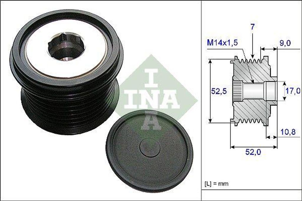 INA 535 0209 10 Freilauf Lichtmaschine OE 270600C080 kompatibel mit ES, GS, IS, RX, Camry, Highlander, Land Cruiser, Mark