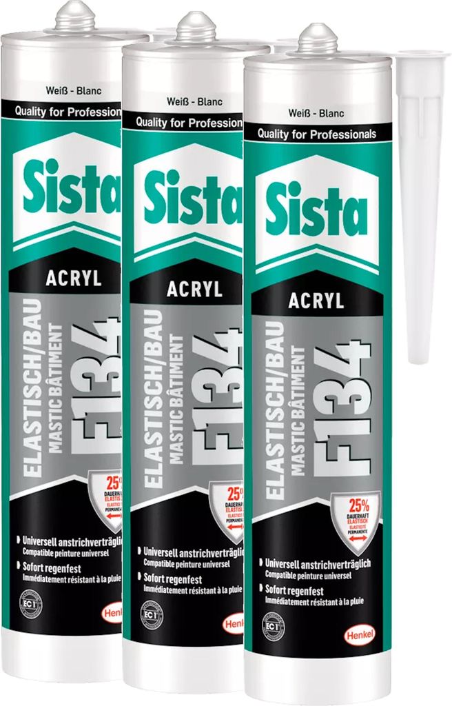 Sista F134 Elastisch/Bau weiß, 3x 300ml Produktbild 