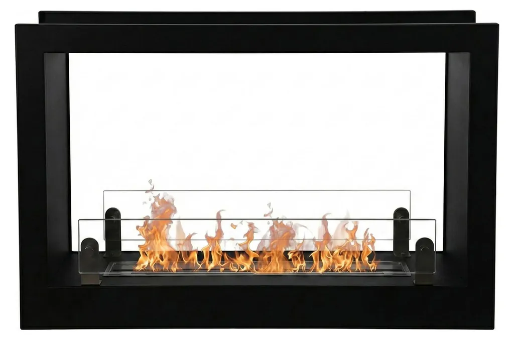 Foyer Bioéthanol sans Conduit 90cm Double Face : Solution Chauffage Noir - 3