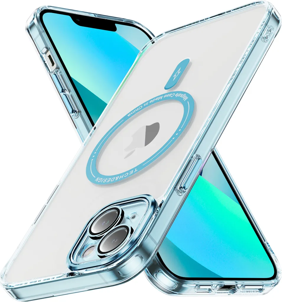 Cover iPhone 13 Trasparente Blu MagSafe - Design Sottile Elegante