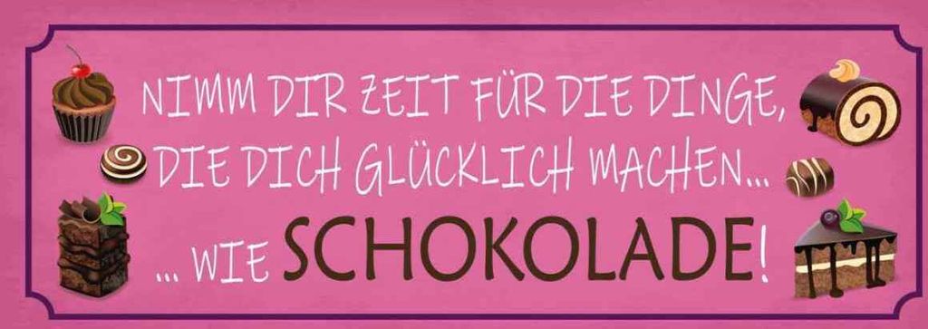 vianmo Holzschild 10x27 cm Schokolade nimm dir Zeit für Essen Trinken