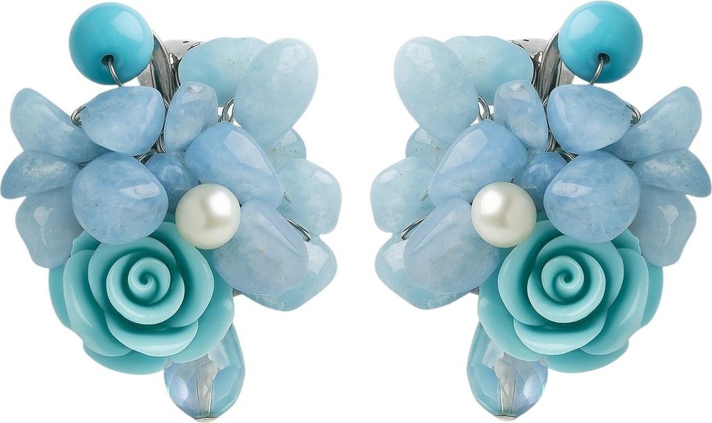 Ohrclips Blossom Beat Romantisches Blütendesign mit Glassteinen von collezione alessandro