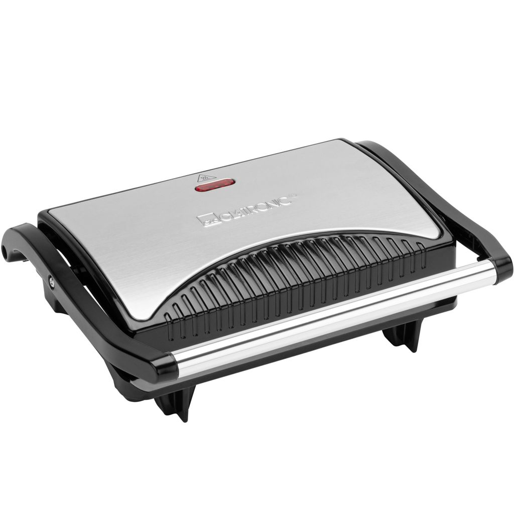 Clatronic Kontaktgrill | beidseitiges Grillen | 700W | antihaftbeschichtete Platten | mit Rillen für intensives Grillmuster | Panini Grill | MG ...
