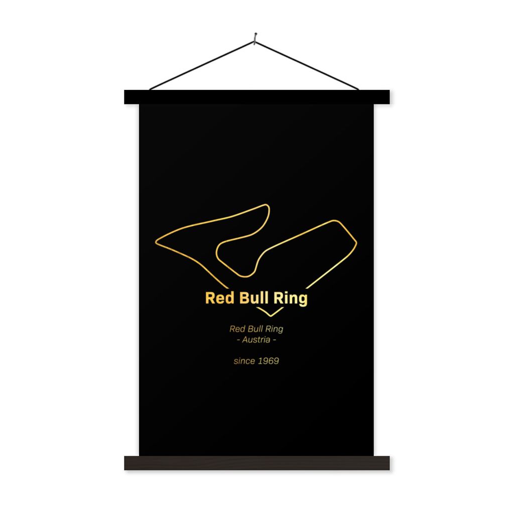 MuchoWow Textilposter Red Bull Ring - Formel-1-Rennstrecke 60x90 cm mit schwarzem Rahmen - Poster Wohnzimmer