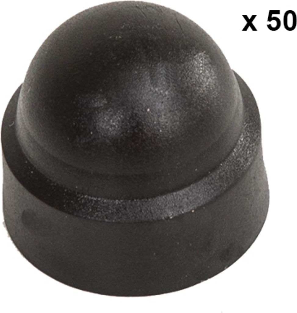 Kunststoff Abdeckkappen M10 - Farbe: schwarz, 50 Stück