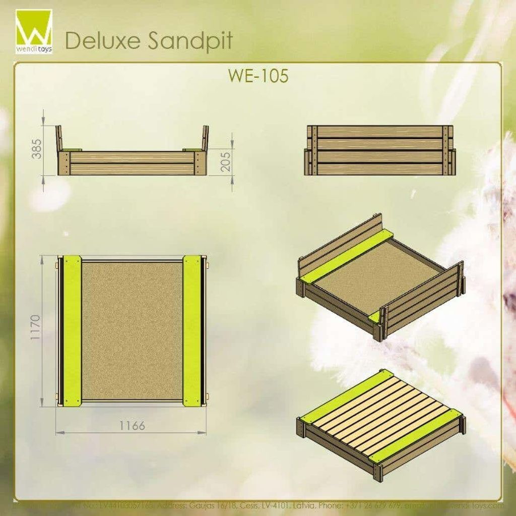 Wendi Toys Bac à sable en bois "Delux" avec sièges, y Image du produit 
