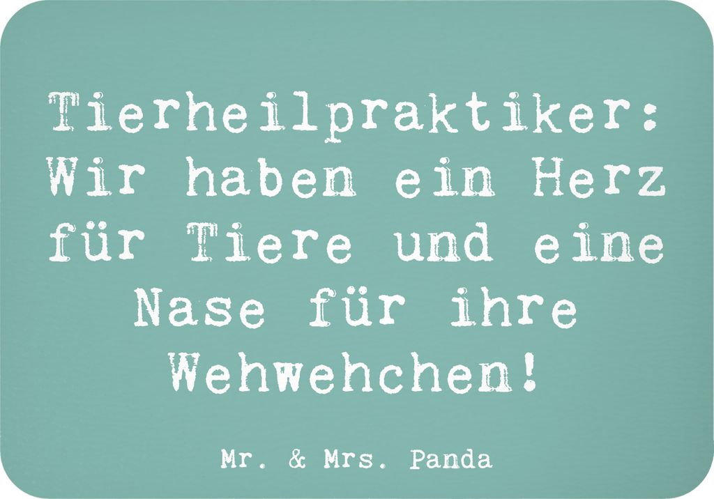 Mr. & Mrs. Panda magnet Spruch Tierheilpraktiker Herz - Meeresbrise - Geschenk, Notizhalter, personalisierte Geschenke, handgefertigte, zettelhalte...