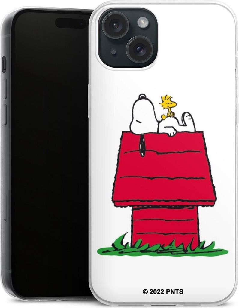 DeinDesign Slim Hülle für Apple iPhone 15 Plus Silikon Case Ultra Dünn Handyhülle Offizielles Lizenzprodukt Peanuts Snoopy