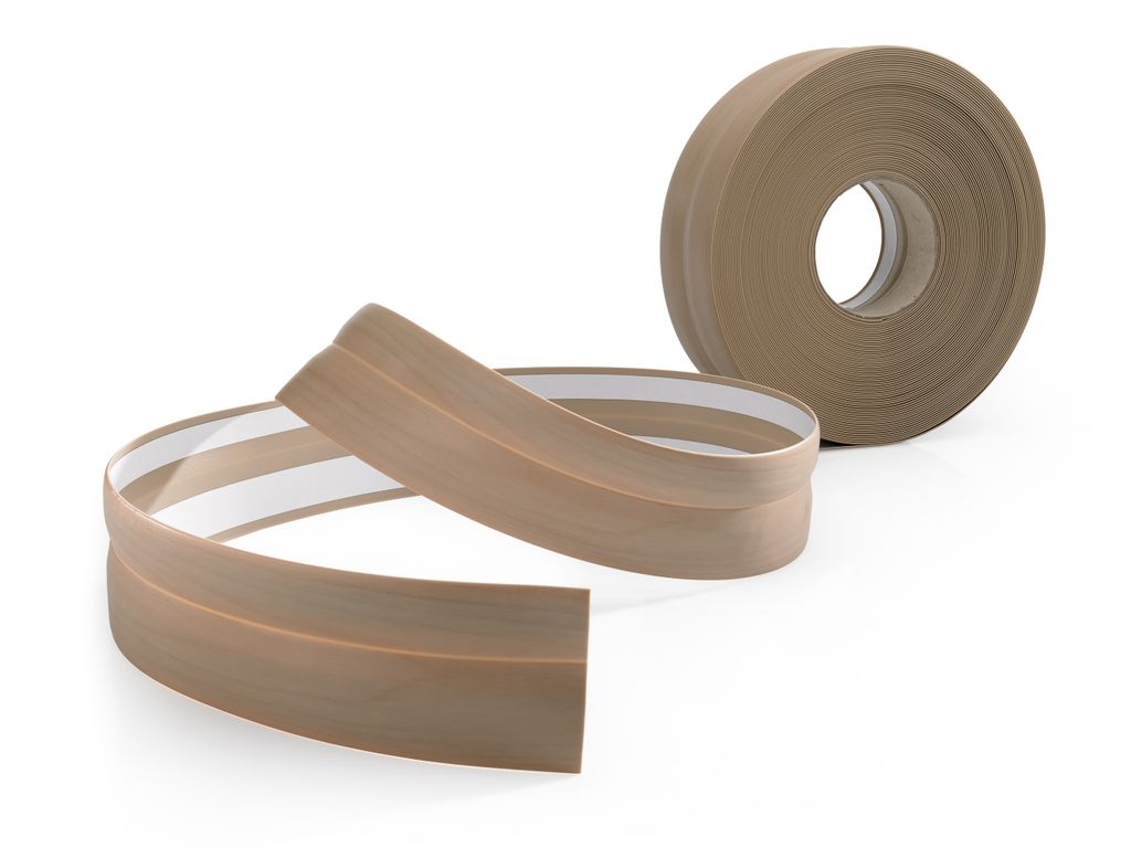 QUEST Weichsockelleiste Selbstklebend 23x32mm, 15m, PVC Sockelleiste, Abschlussleiste für Wand, Boden, Flexibel, Dekorativ, UV-beständig, asche