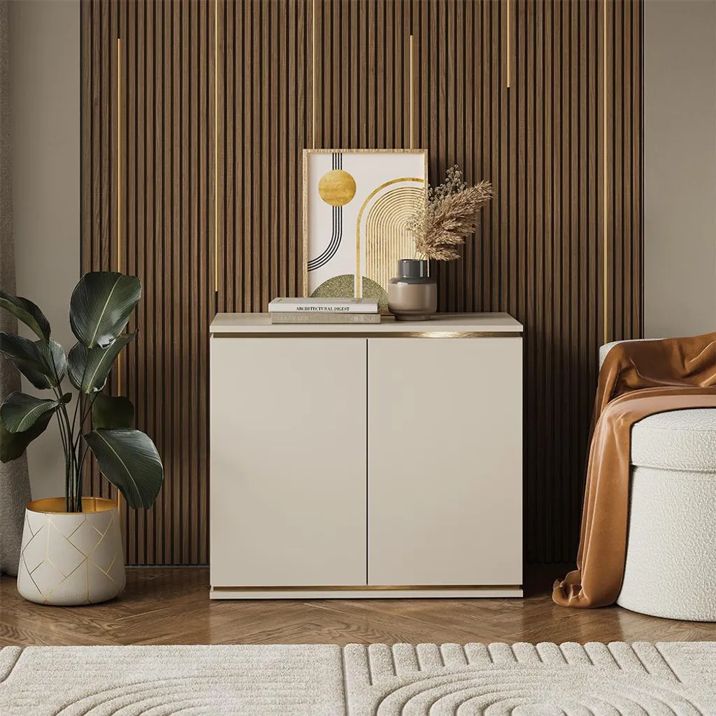 Commode Vicco Linette Cachemire 80x70cm avec 4 compartiments - Modèle 57964 - 6