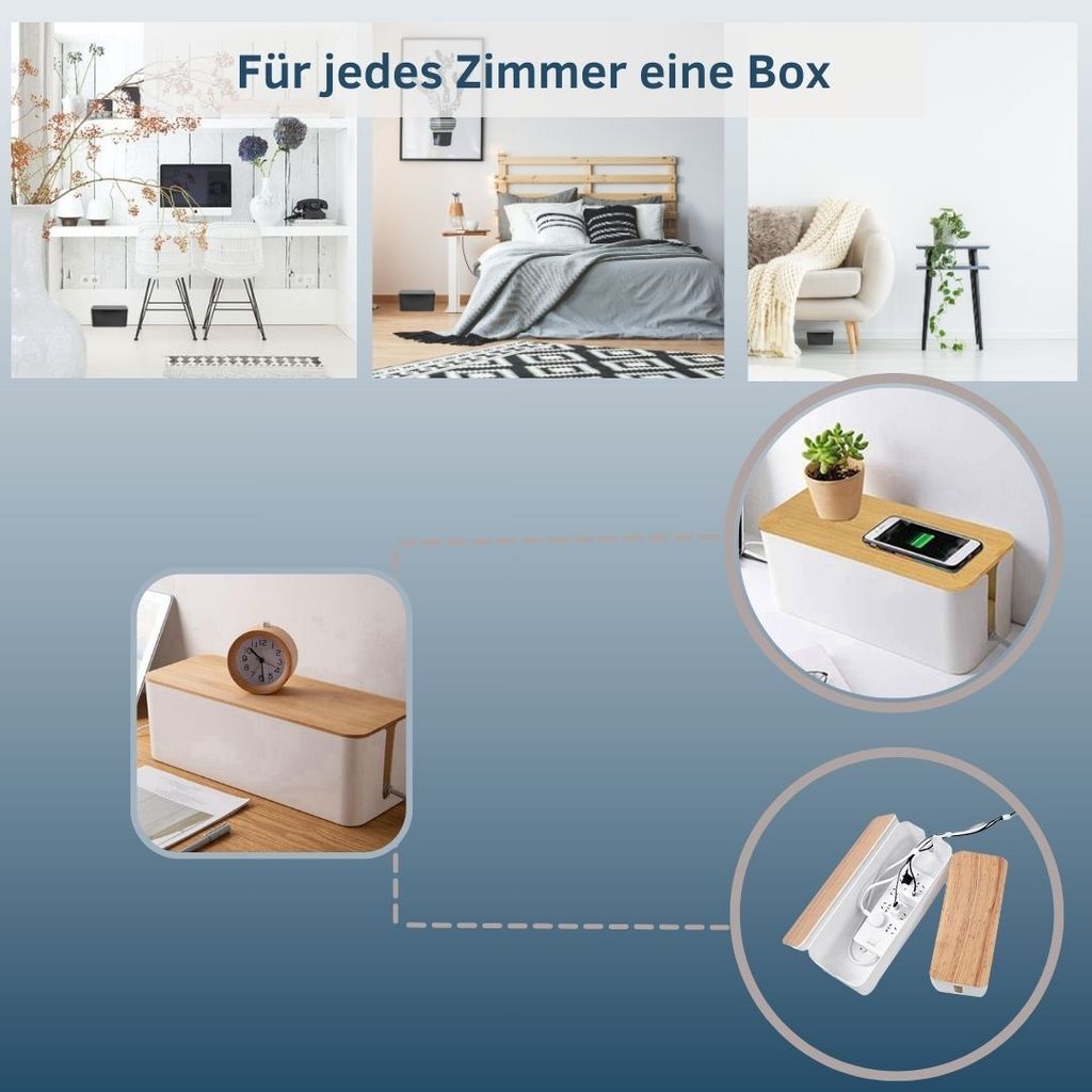 BUDDLEY Kabelbox Bambus (SET), Kabelbox, Produktbild 2