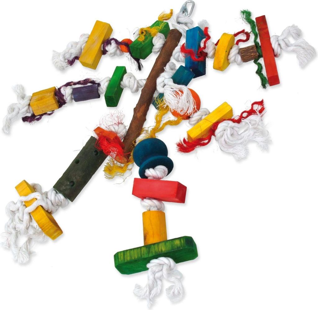Vogel Jewell Spielzeug Gestricktes hängendes Holz - Seil 10 × 40cm