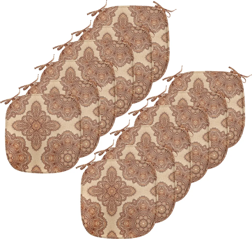 Cuscini Sedie Cucina 40x40 ABAKUHAUS Paisley Set 12 Marrone Impermeabili