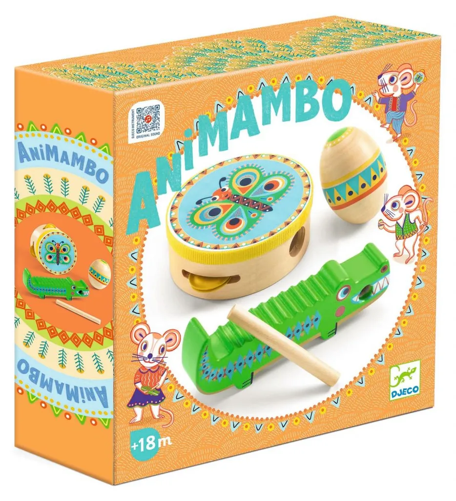 Ensemble d'instruments de percussion Djeco - Set musical Animambo 3 pièces