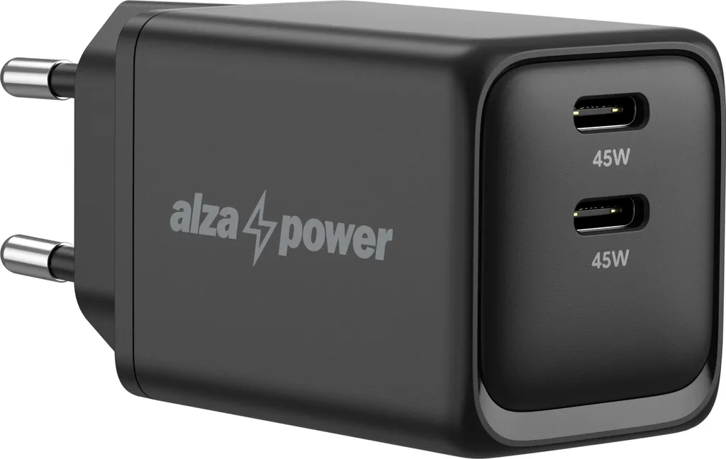 Bloc secteur USB-C 45W AlzaPower G500CC noir pour smartphone et tablette