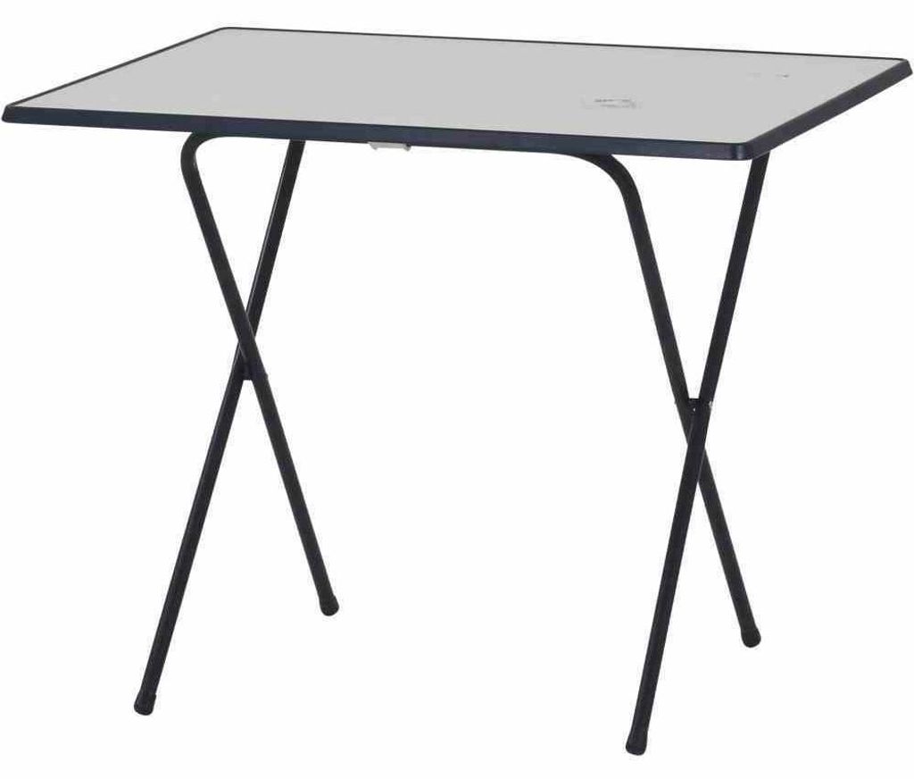 MFG Table de camping/table à ciseaux 60 x 80 cm, blanc/bleu Image du produit 
