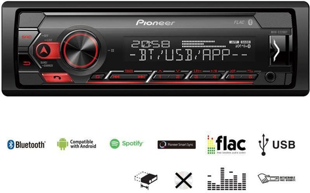 Pioneer MVH-S320BT Autoradio, Mechaless, MP3-Wiedergabe, Produktbild 10