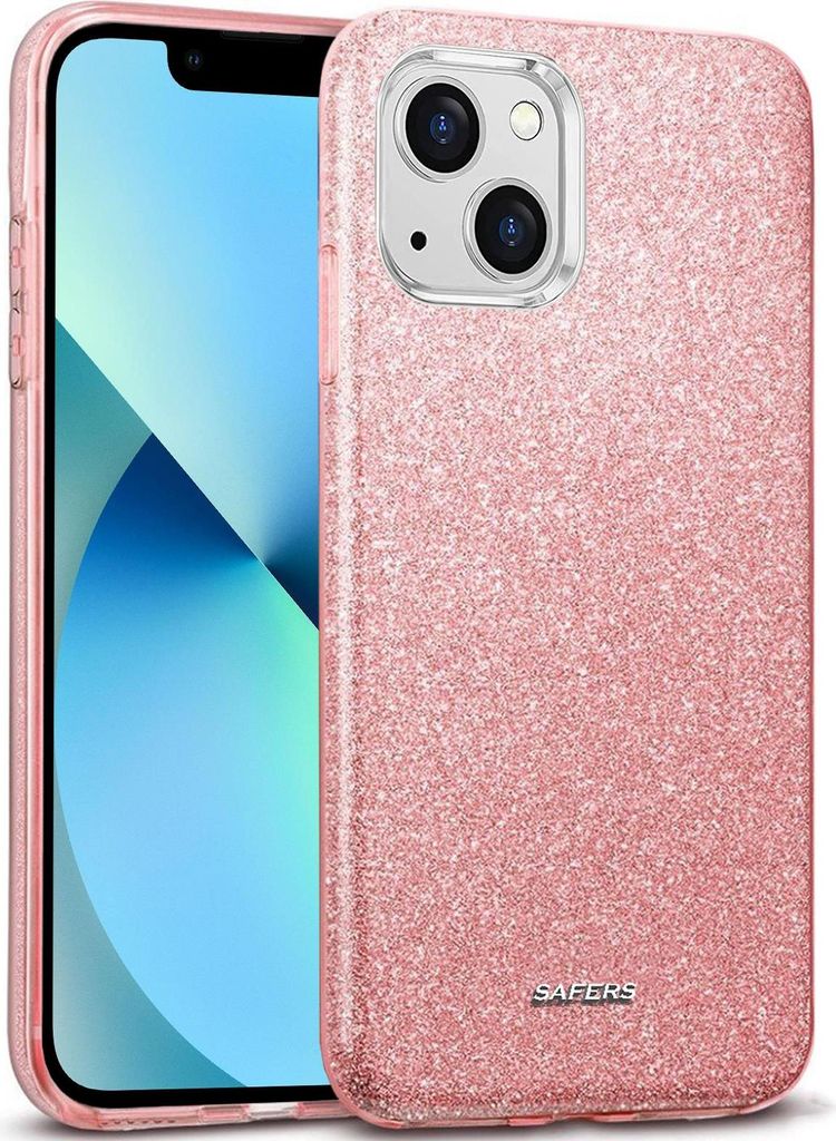 Handy Case für Apple iPhone 14 Plus Hülle Glitzer Cover TPU Schutzhülle, Rosegold