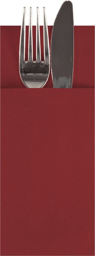 PAPSTAR Servietten-Tasche 1/8-Falz bordeaux 100 Stück (ohne Besteck)