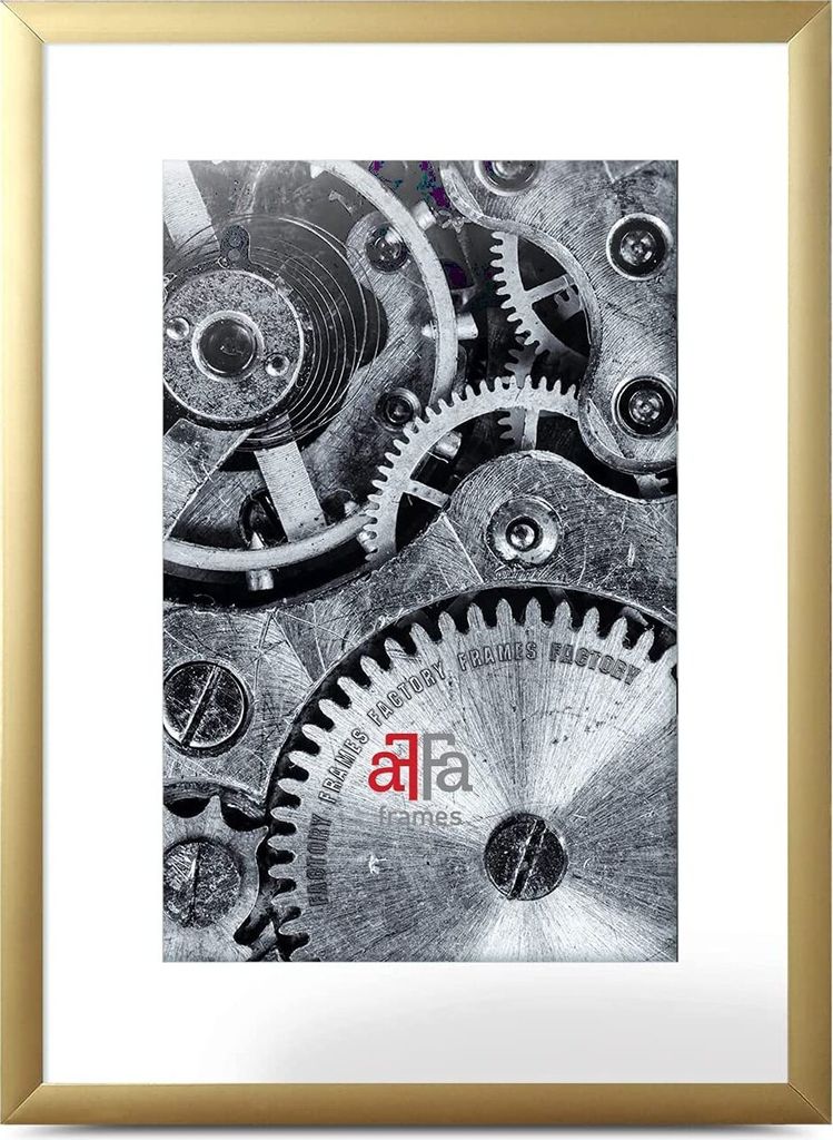 aFFa frames, Alu, Bilderrahmen aus Aluminium, Bild Foto Rahmen, Rechteckig, mit Acrylglasfront, Hellgelb, 18x24 cm