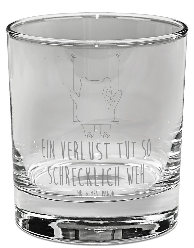 Mr. & Mrs. Panda gravur glas Bär Schaukel - Transparent - Geschenk, Teddybär, Tumbler, für Gin, Cocktailglas, Longdrinkglas