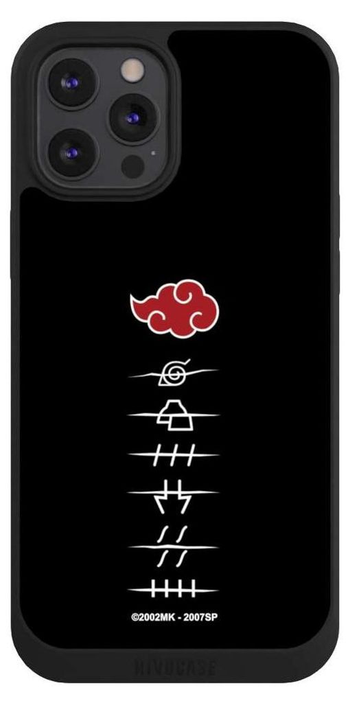 NIVOCASE Handyhülle für Apple iPhone 12 Pro Max Hülle NIVOpure Case Schwarz Naruto Shippuden Offizielles Lizenzprodukt Akatsuki