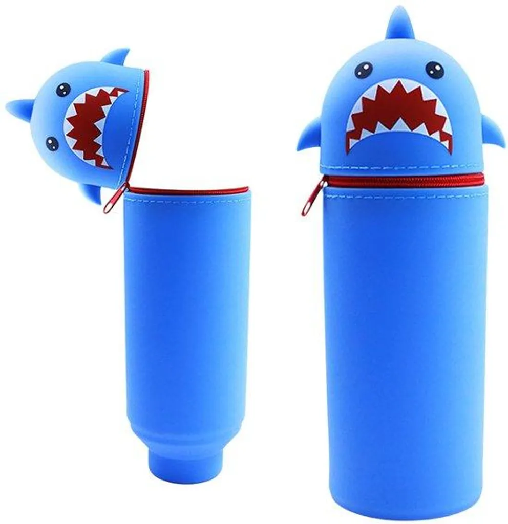 Housse silicone 2-en-1 requin bleu antichoc pour protection écouteurs