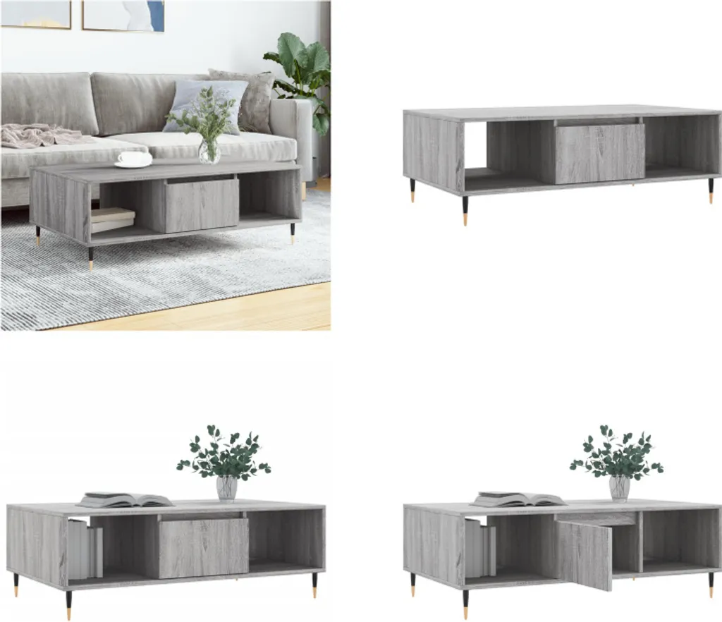Tavolino Salotto Grigio Sonoma 104x60 cm | Perfetto per Famiglie vidaXL