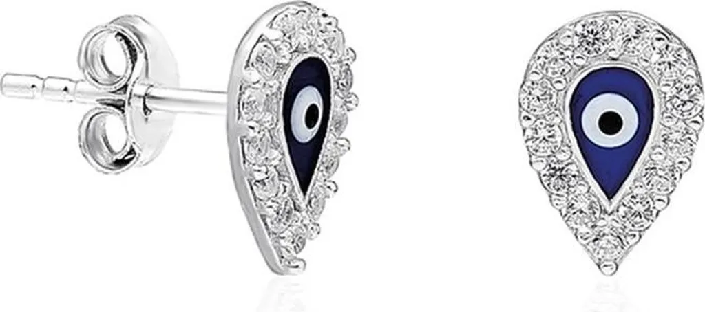 Pendants d'oreilles goutte en argent et zircone pour femme Nazar