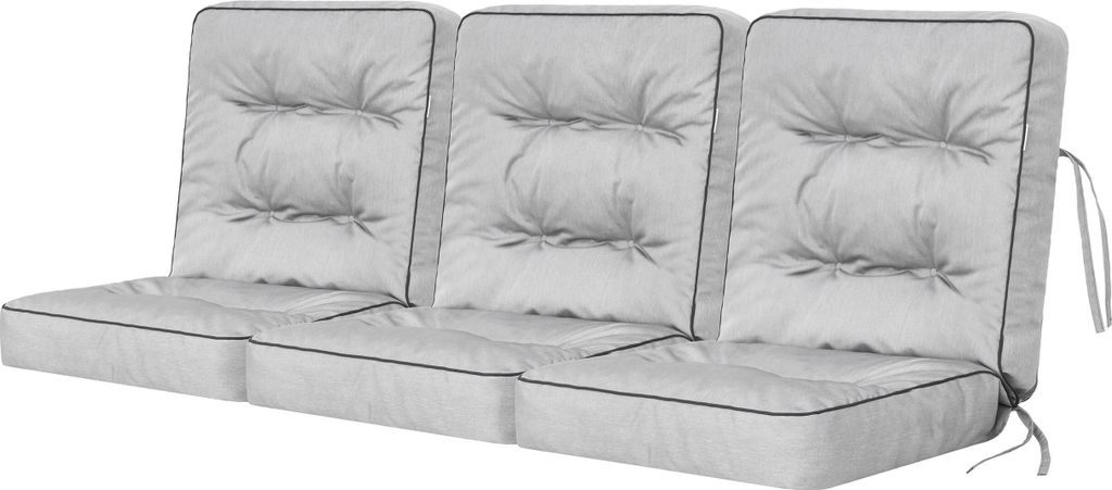 Pillowprim VENUS Gartenkissen 3er-Set – 150 cm – wetterfest & UV-beständig, Grau