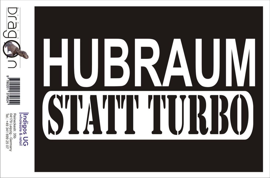 Aufkleber / Autoaufkleber - JDM / Die cut / Auto / OEM - Hubraum statt turbo - 210x100mm gold - Heckscheibe / Heckscheibenaufkleber