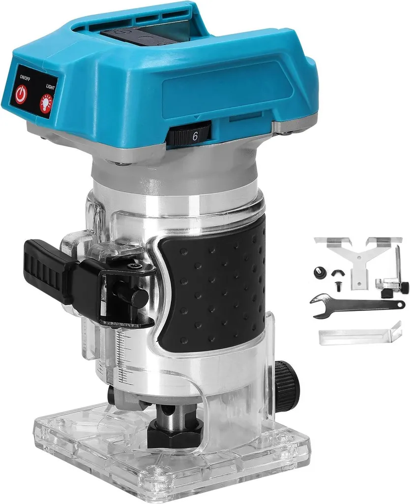 Fresatrice Elettrica Design Blu | Motore Brushless 600W per Legno