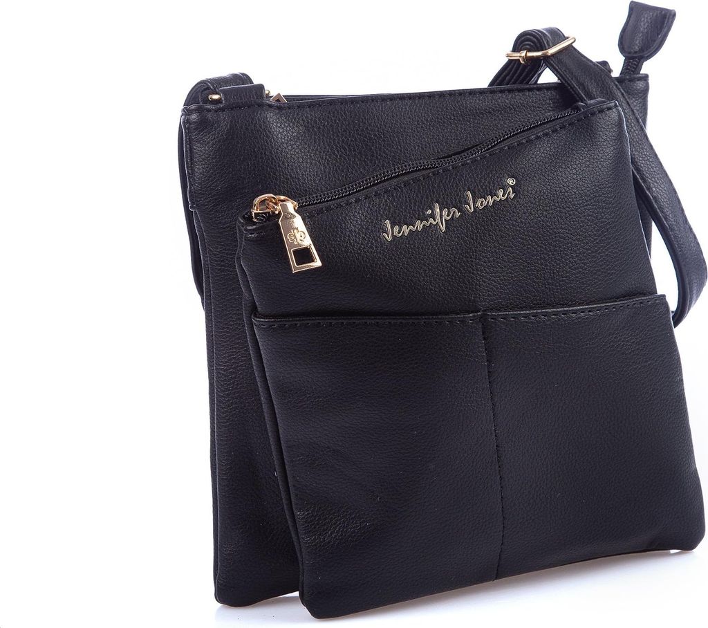 Jennifer Jones Damen Abendtasche Umhängetasche Elegant aus weichem Kunstleder schwarz