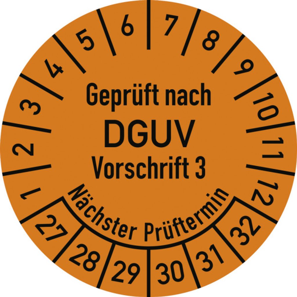 Dreifke Prüfplakette nach DGUV V3..., 2027-2032, Folie, Ø 30 mm, 500...