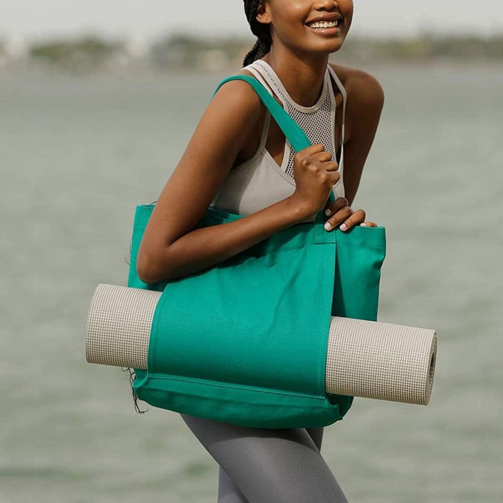 Große Tragetasche für Yoga-Matte - Tragbare Yoga-Tasche für Pilates - Yoga-Matte Tasche mit großer Kapazität für Büro, Reisen, Strand, Fitne...