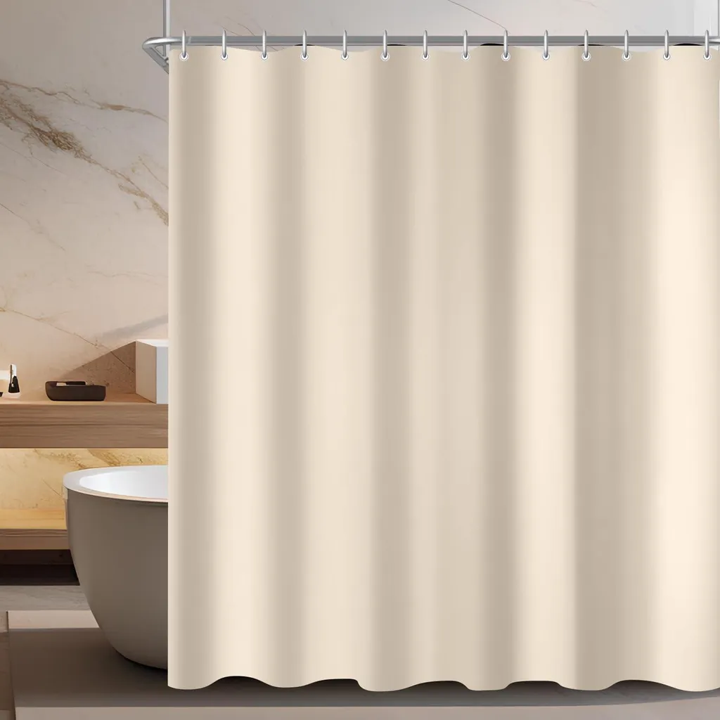 Tenda Bagno Beige 180x200 Tessuto Idrorepellente - Design Anti-Muffa