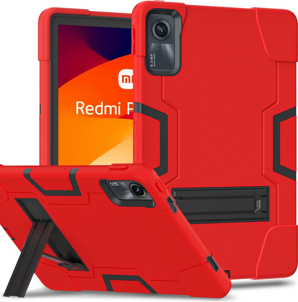 Custodia Redmi Pad SE 11 2023 per Bambini - Antiurto Resistente Rossa