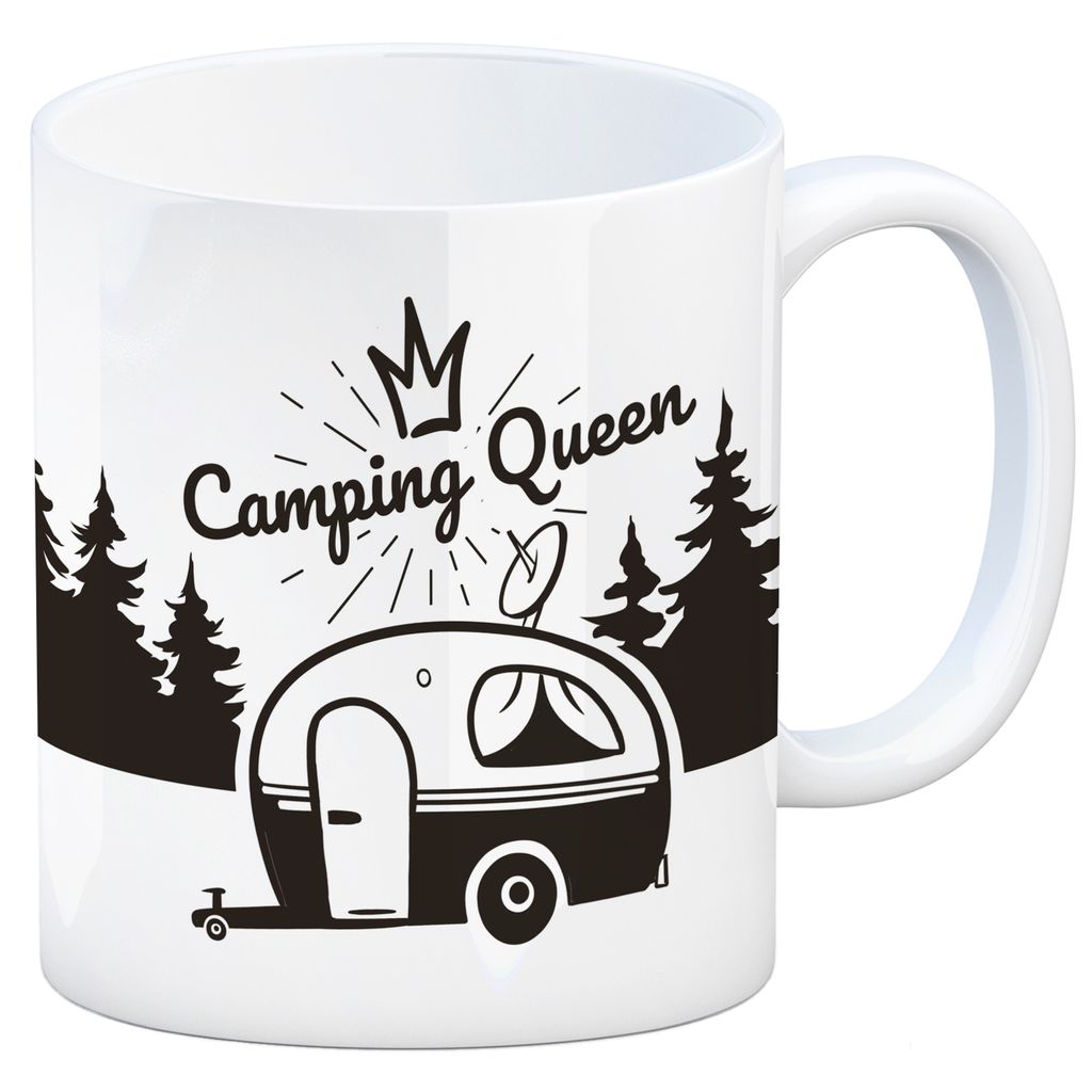 Kaffeebecher Wohnwagen Kaffeetasse Tasse Wohnmobil Zelt Natur Camping Queen 