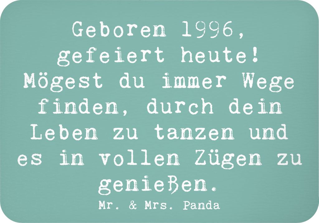 Mr. & Mrs. Panda Kühlschrankmagnet Spruch 1996 Geburtstag - Meeresbrise - Geschenk, büromagnet, besondere Anlässe, Erinnerungen, zettelhalter, A...