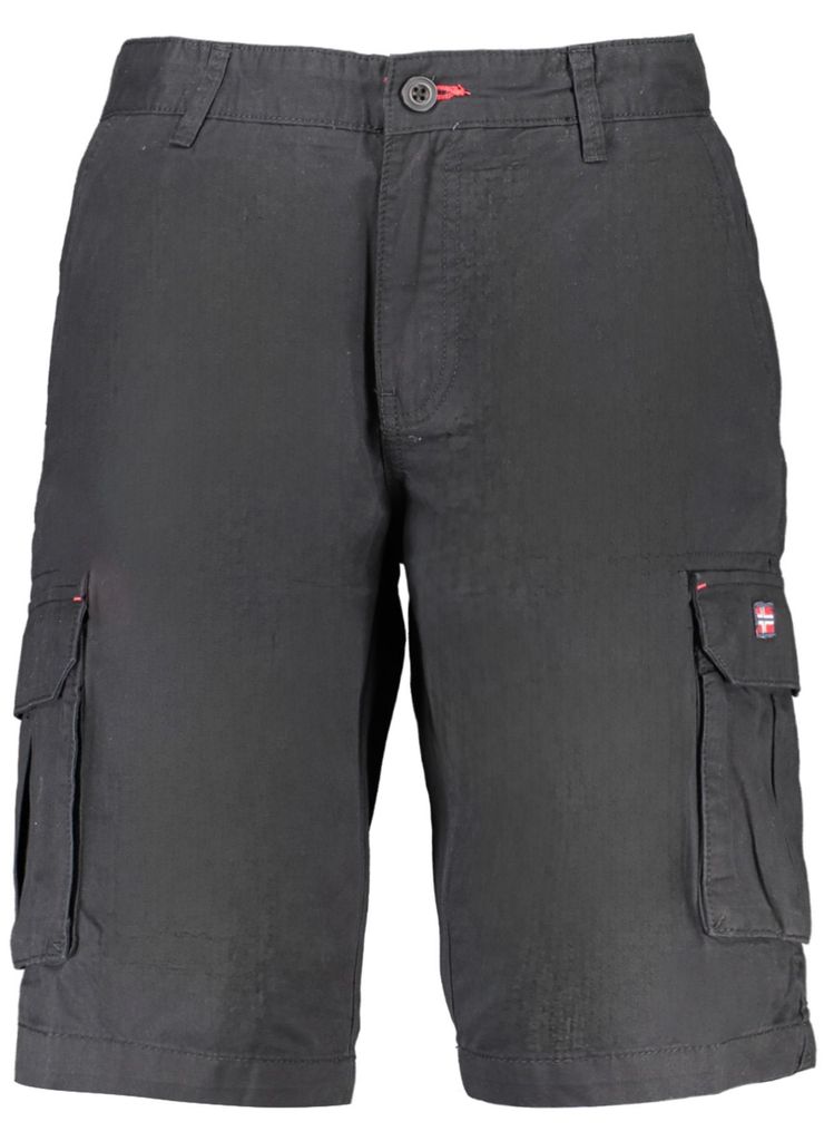 Herren Bermuda-Shorts Schwarz - Cargo-Design mit Taschen & Applikation