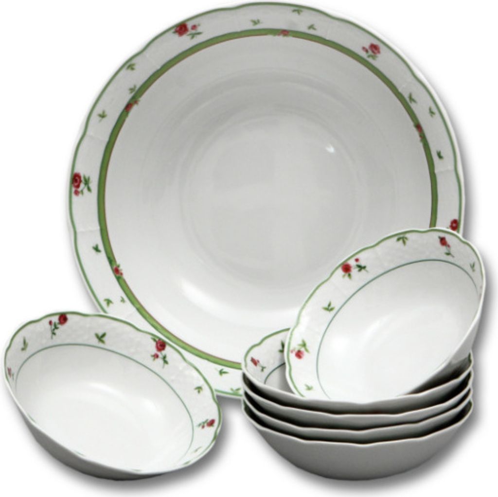 Menuet, Kompott-Set, rosa, grün, Thun, 7 Stück